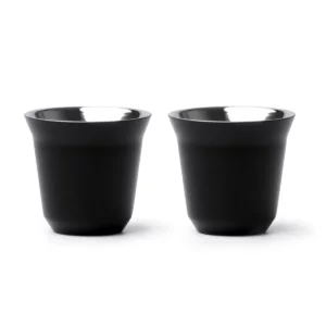 Set 2 vasos de café Stamina Boluto 1886, negro, vista frontal del producto