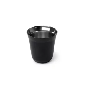 Vaso de café Stamina Cosik 1887, negro, vista superior del vaso en perspectiva