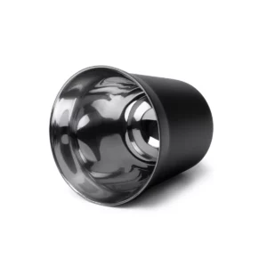 Vaso de café Stamina Cosik 1887, negro, vista del vaso tumbado con el interior visible