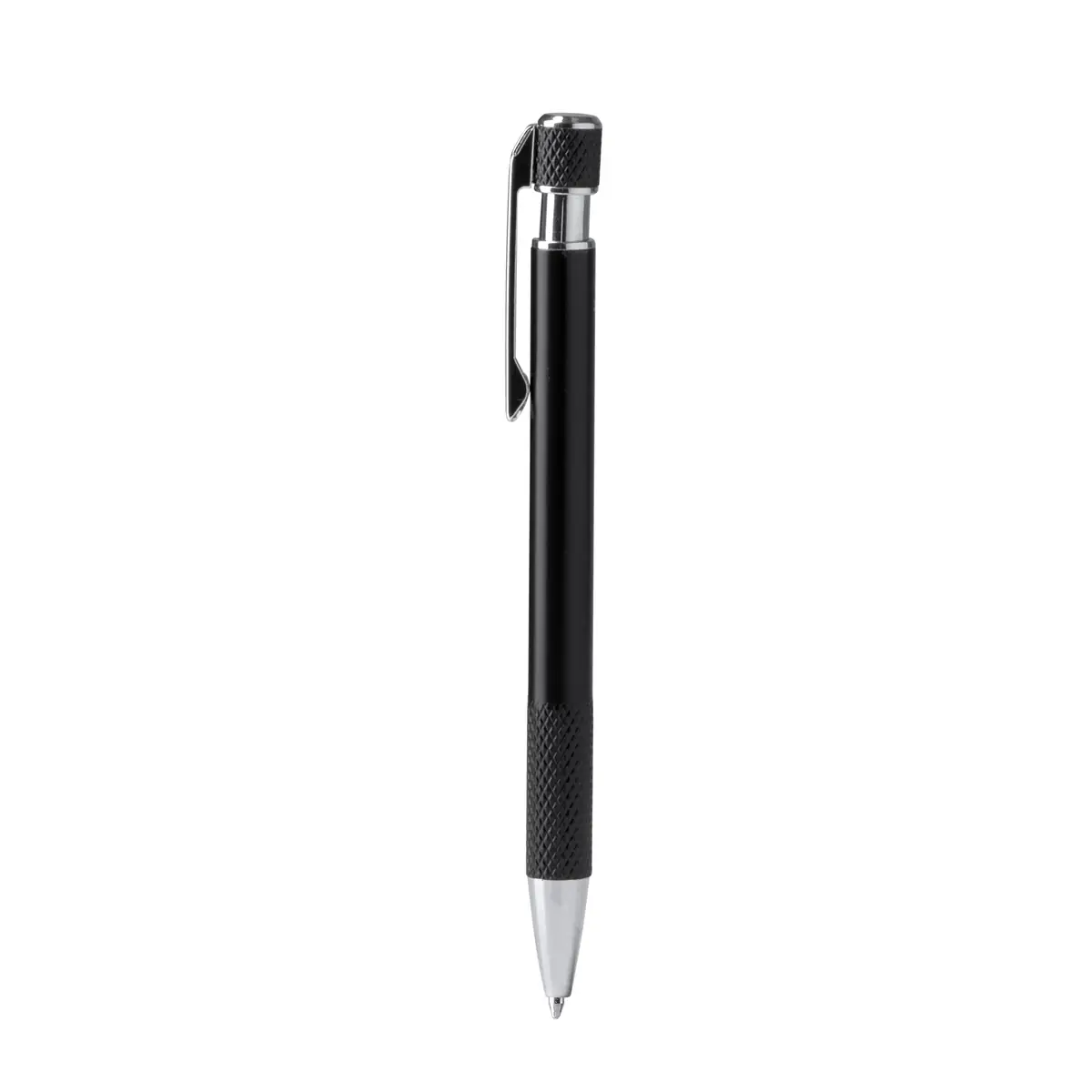 Bolígrafo de aluminio reciclado Stamina Blomy 1893 6 Bolígrafo de aluminio reciclado Stamina Blomy 1893, negro, vista frontal del bolígrafo