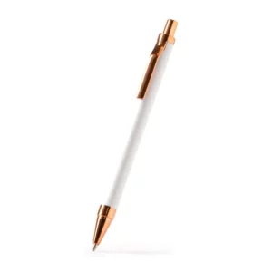 Bolígrafo de aluminio reciclado Stamina Waler 1894, blanco, vista del bolígrafo en perspectiva