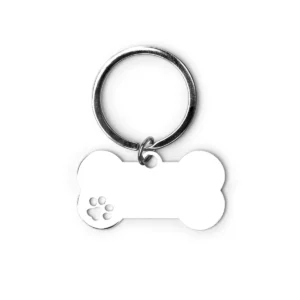 Llavero hueso Stamina Chop 1902, plata, vista frontal del llavero