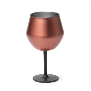 Vaso convertible en copa Stamina Frades 1908, rosa dorado, vista del recipiente montado como copa en perspectiva