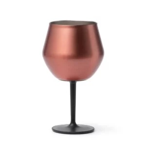 Vaso convertible en copa Stamina Frades 1908, rosa dorado, vista frontal del producto