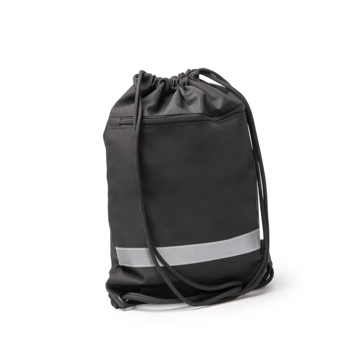 Pack 10 mochilas de RPET Stamina Lucio 1990 6 Mochila de cuerdas Stamina Lucio 1990, negro, vista del producto en perspectiva