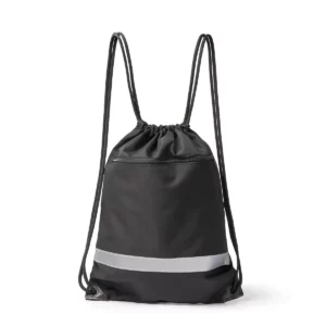 Mochila de cuerdas Stamina Lucio 1990, negro, vista de la mochila con los cordones extendidos