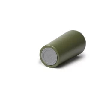 Vaso térmico Stamina Folner 1999, verde oscuro, detalle de la base del vaso