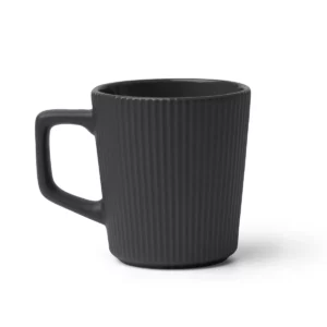 Taza de cerámica mate Stamina Buks 2000, negro, vista frontal del producto