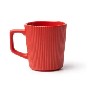 Taza de cerámica mate Stamina Buks 2000, rojo, vista frontal del producto