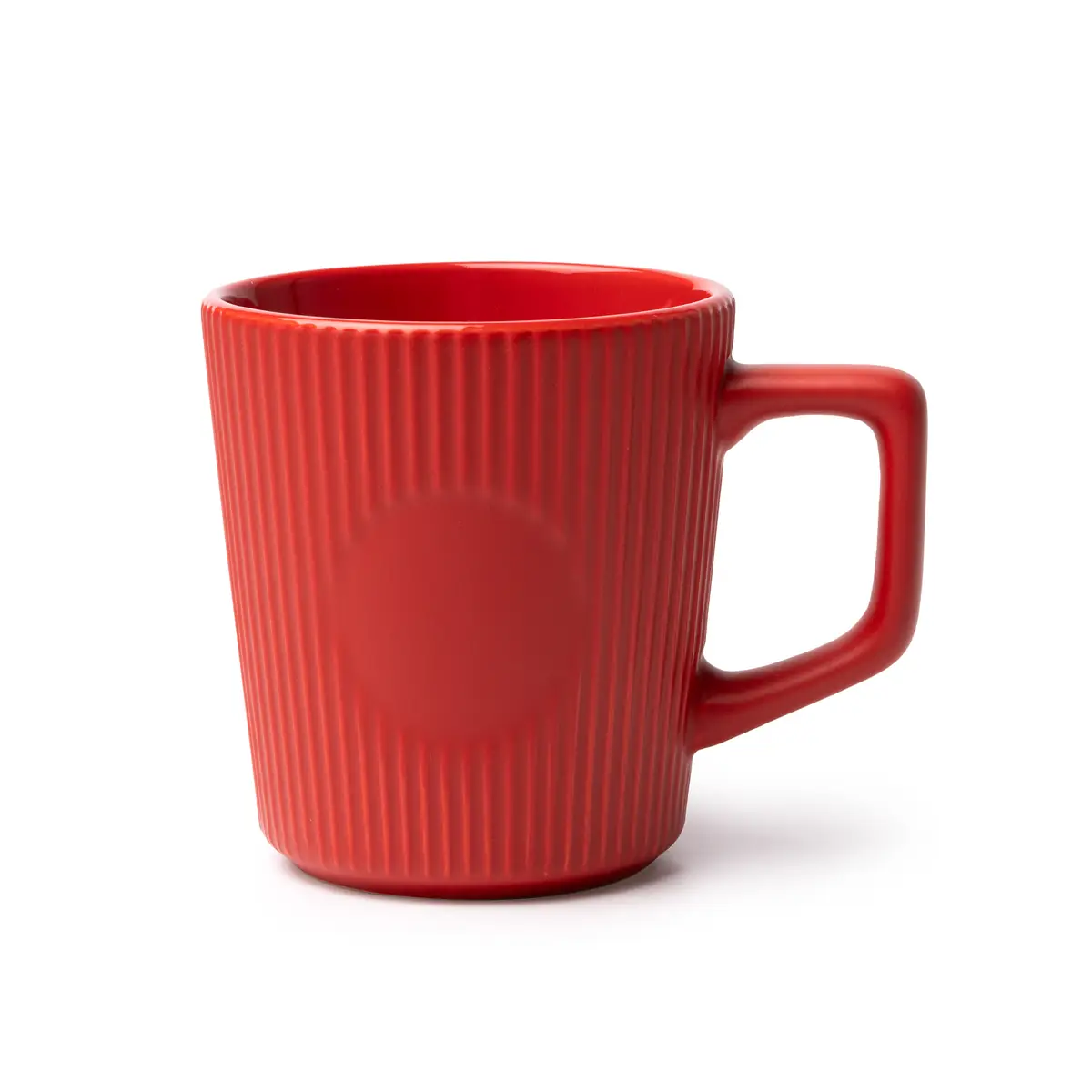 Taza de cerámica mate Stamina Buks 2000 8 Taza de cerámica mate Stamina Buks 2000, rojo, vista superior de la taza en perspectiva