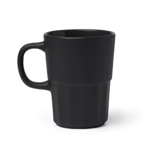 Taza de cerámica mate Stamina Lunger 2012, negro, vista frontal del producto