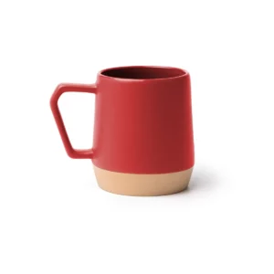 Taza de cerámica bicolor Stamina Tidak 2013, rojo, vista frontal del producto