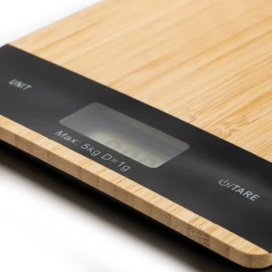 Báscula digital de cocina Stamina Rabil 3028, crudo, detalle de la pantalla y los controles