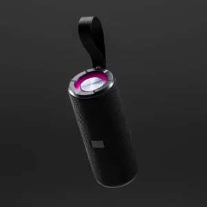 Altavoz inalámbrico Stamina Umek 3196, negro, iluminación de la membrana en escena ambiental