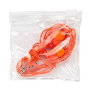 Auriculares con cable Stamina Punk 3301, naranja, presentación en funda transparente