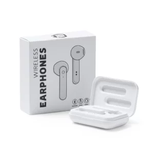 Auriculares con estuche Stamina Ferry 3305, blanco, presentación con caja