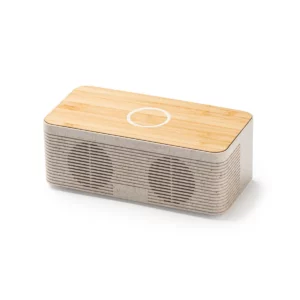 Altavoz con carga inalámbrica Stamina Zatox 3308, crudo, vista frontal de tres cuartos