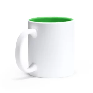 Taza con interior de color Stamina Roibo 3992, verde helecho, vista superior de la taza en perspectiva