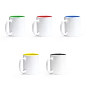 Taza con interior de color Stamina Roibo 3992, vista conjunta de los cinco colores de interior