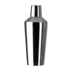 Coctelera de acero Stamina Daniel 3994, plata, vista frontal de la coctelera cerrada