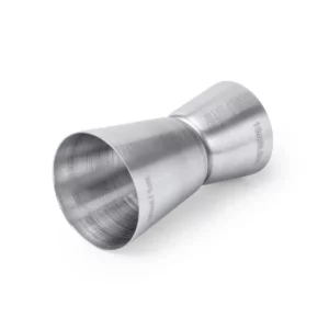 Medidor para bebidas Stamina Cardu 3995, plata, vista del medidor tumbado en perspectiva