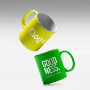 Taza mate para láser Stamina Walax 3996, composición de dos tazas con ejemplos de marcaje