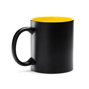 Taza con interior de color Stamina Macha 3997, amarillo, vista frontal del producto