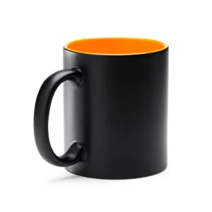 Taza con interior de color Stamina Macha 3997, naranja, vista superior de la taza en perspectiva