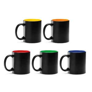 Taza con interior de color Stamina Macha 3997, vista conjunta de los cinco colores de interior