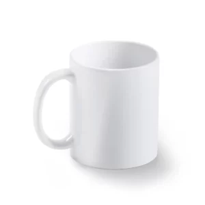 Taza de cerámica para sublimar Stamina Lemon 3999, blanco, vista superior de la taza en perspectiva