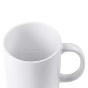 Taza de cerámica para sublimar Stamina Lemon 3999, blanco, detalle superior del interior y del asa