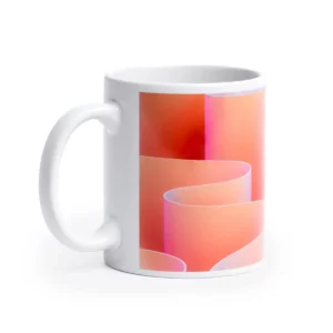 Taza de cerámica para sublimar Stamina Lemon 3999, blanco, ejemplo de la taza con un diseño impreso