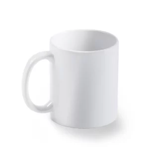 Taza de cerámica para sublimar Stamina Lima 4000, blanco, vista superior de la taza en perspectiva
