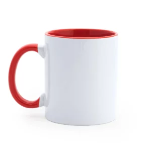 Taza bicolor para sublimar Stamina Mango 4001, blanco/rojo, vista frontal del producto