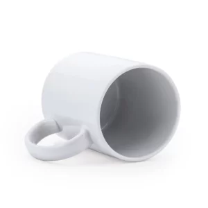 Taza de cerámica Stamina Yuca 4005, blanco, vista de la taza tumbada con el interior visible