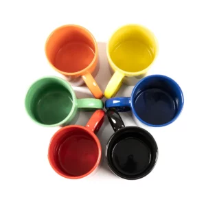 Taza de cerámica Stamina Papaya 4006, vista superior conjunta de los seis colores