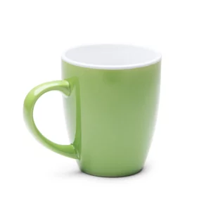 Taza de cerámica Stamina Nolo 4009, verde oasis, vista superior de la taza en perspectiva