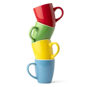 Taza de cerámica Stamina Nolo 4009, composición vertical de varias tazas