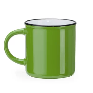 Taza retro de cerámica Stamina Jack 4010, verde oasis/blanco, vista frontal del producto