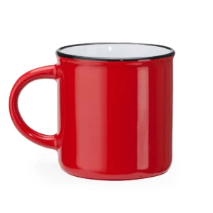 Taza retro de cerámica Stamina Jack 4010, rojo/blanco, vista frontal del producto