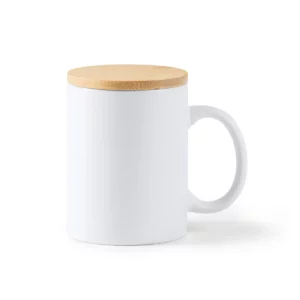 Taza de cerámica con tapa Stamina Berry 4012, blanco, vista frontal del producto