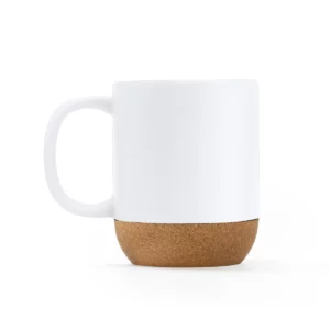 Taza con base de corcho Stamina Rosella 4013, blanco, vista frontal del producto