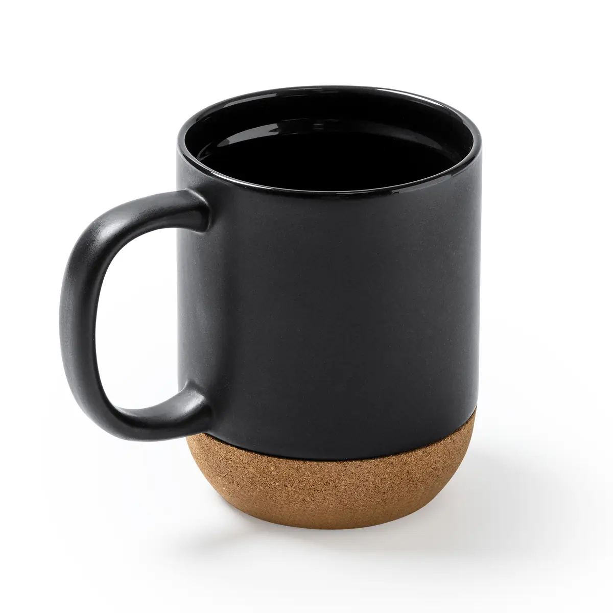 Taza con base de corcho Stamina Rosella 4013 3 Taza con base de corcho Stamina Rosella 4013, negro, vista superior de la taza en perspectiva