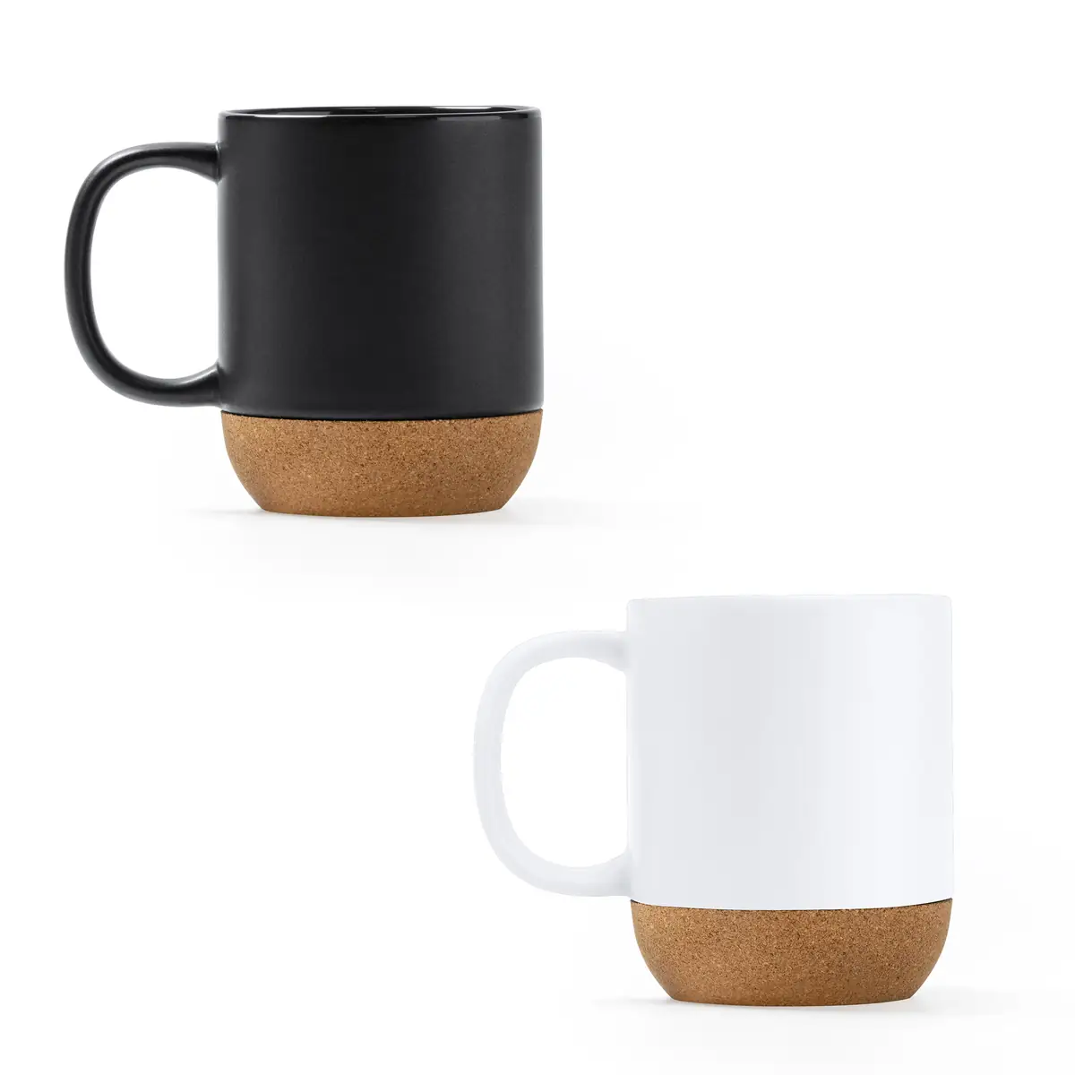 Taza con base de corcho Stamina Rosella 4013 6 Taza con base de corcho Stamina Rosella 4013, vista conjunta de las tazas en blanco y negro