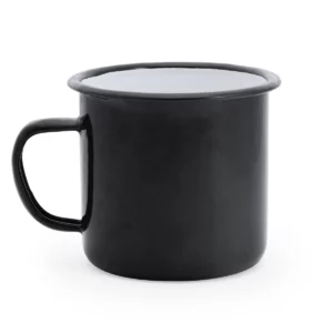 Taza metálica Stamina Anon 4015, negro/blanco, vista frontal del producto