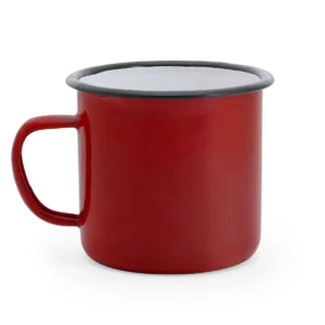 Taza metálica Stamina Anon 4015, rojo/blanco, vista frontal del producto