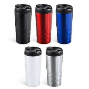 Vaso de acero Stamina Salak 4028, vista conjunta de los cinco colores disponibles