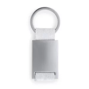 Llavero metálico Stamina Mineral 4051, blanco, vista frontal del llavero