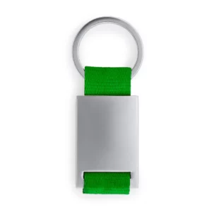 Llavero metálico Stamina Mineral 4051, verde helecho, vista frontal del llavero