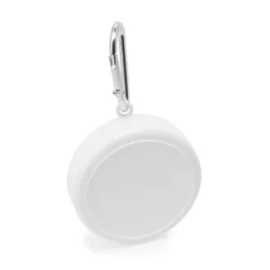 Vaso plegable Stamina Gosto 4064, blanco, vista del vaso plegado con su mosquetón